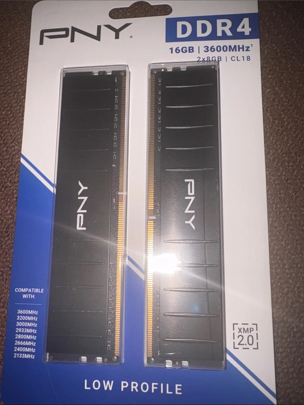DDR4 16GB (2x8GB) 3600MHz Black Low Profile Memory NEW UNOPENED